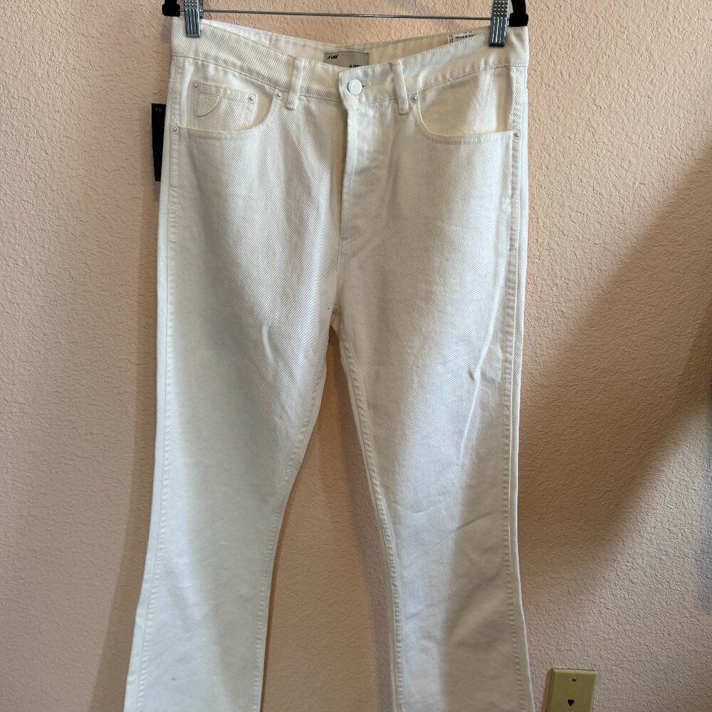 Spring Minimalist NWT Lois V 1277 Dario Bootcut Buttonfly Unisex White 31" x 32"